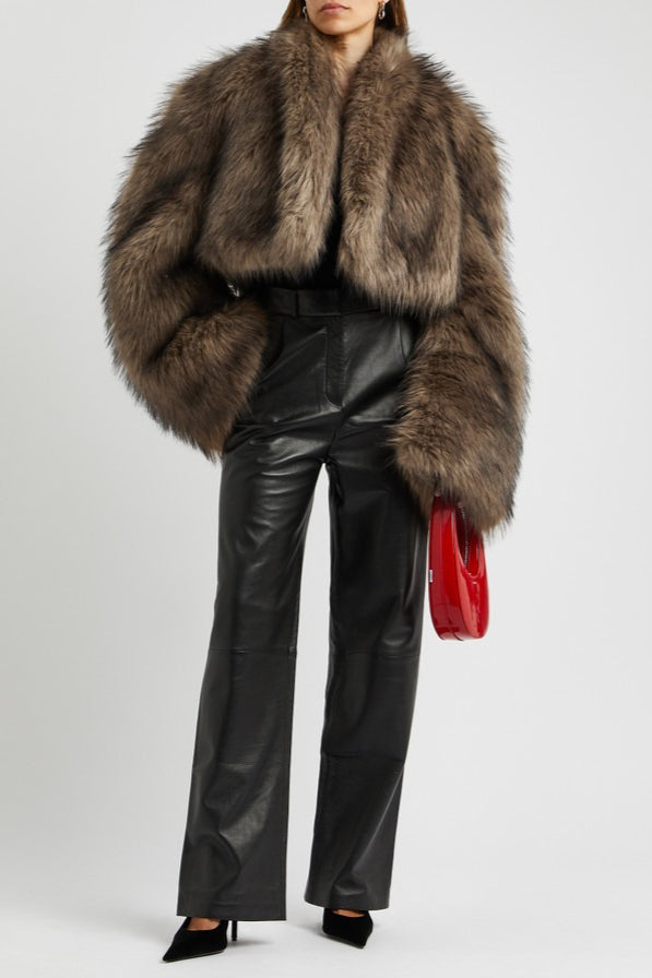 Retro Faux Fur Mini Coat