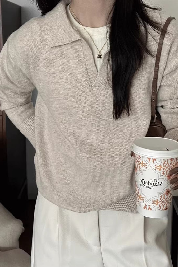 Relaxed Polo Style Sweater