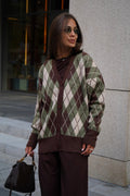 Thick Plaid V-Neck Cozy Knit Cardigan