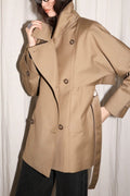 Classic Twill 3D Silhouette Collared Mini Trench Coat