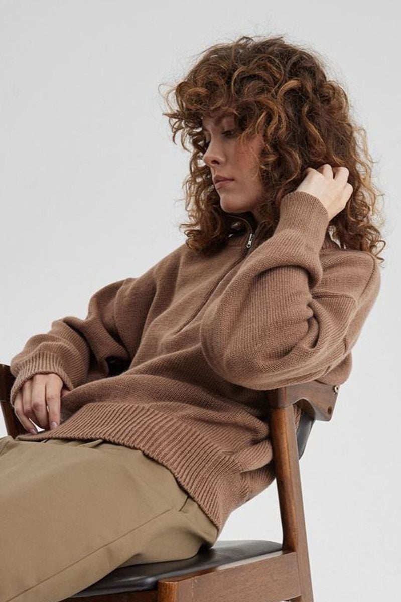 Warm Half Zip Knitted Sweater