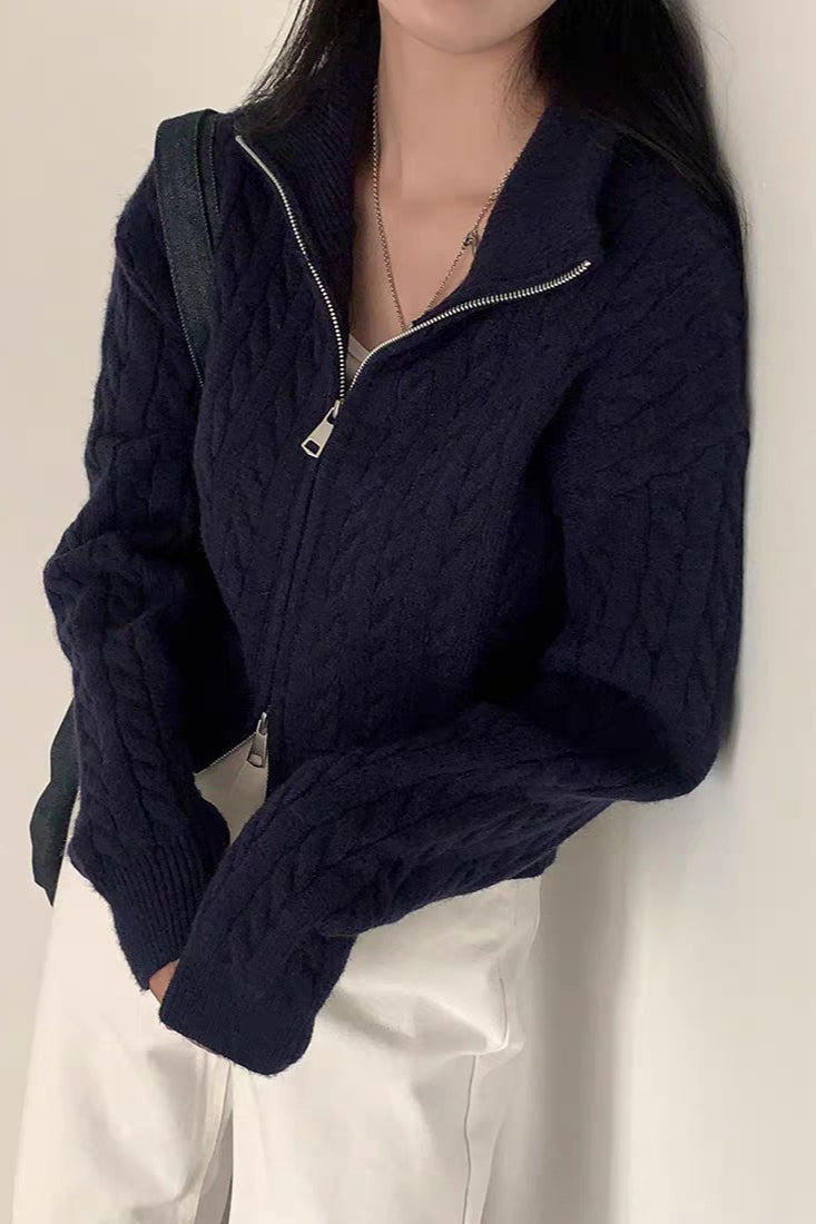 Collared Cable Knit Sweater