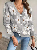 Tailored Long-Sleeve Knit Cardigan