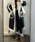 Lambswool Patchwork Leather Coat