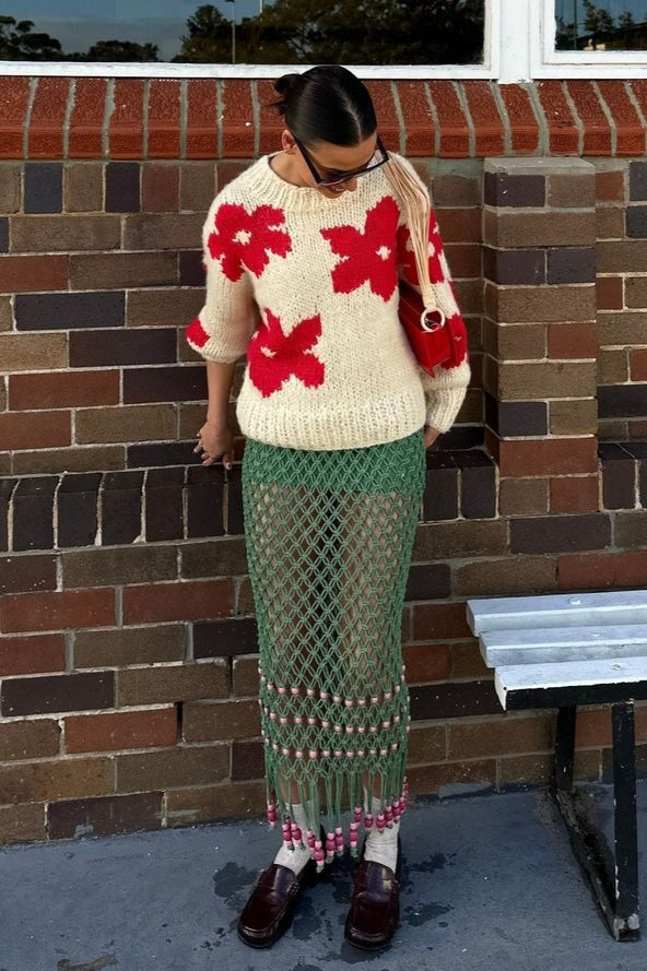 Floral Detail Pullover Sweater