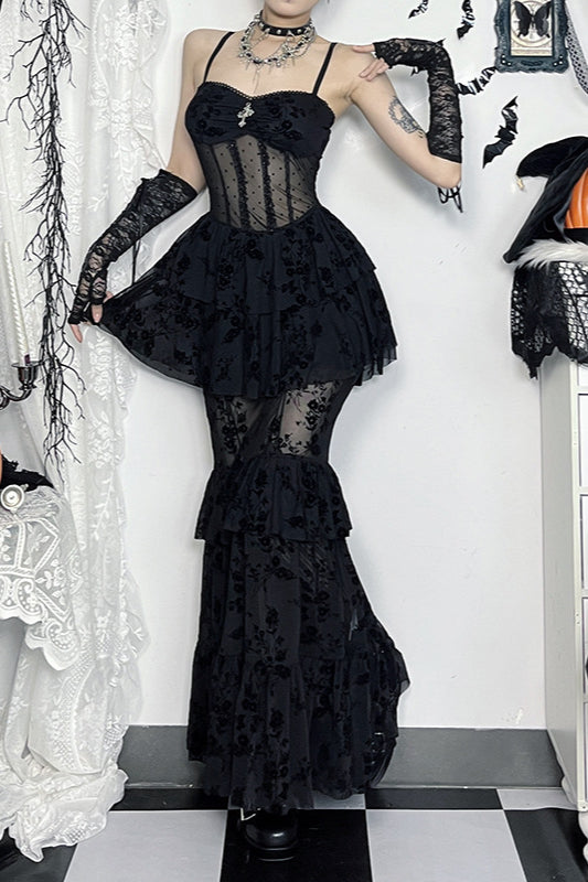 Halloween Mesh Gothic Dress