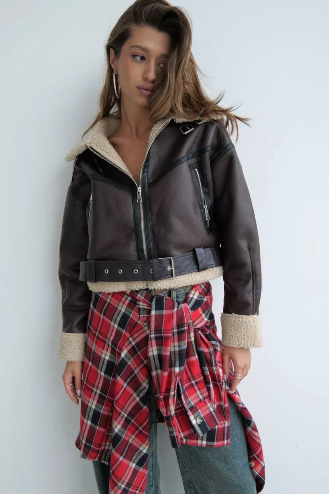 Retro Sherpa Lapel Short Coat