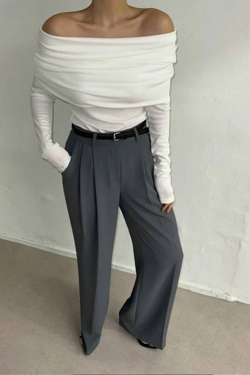 Off Shoulder Slim Fit Sweater