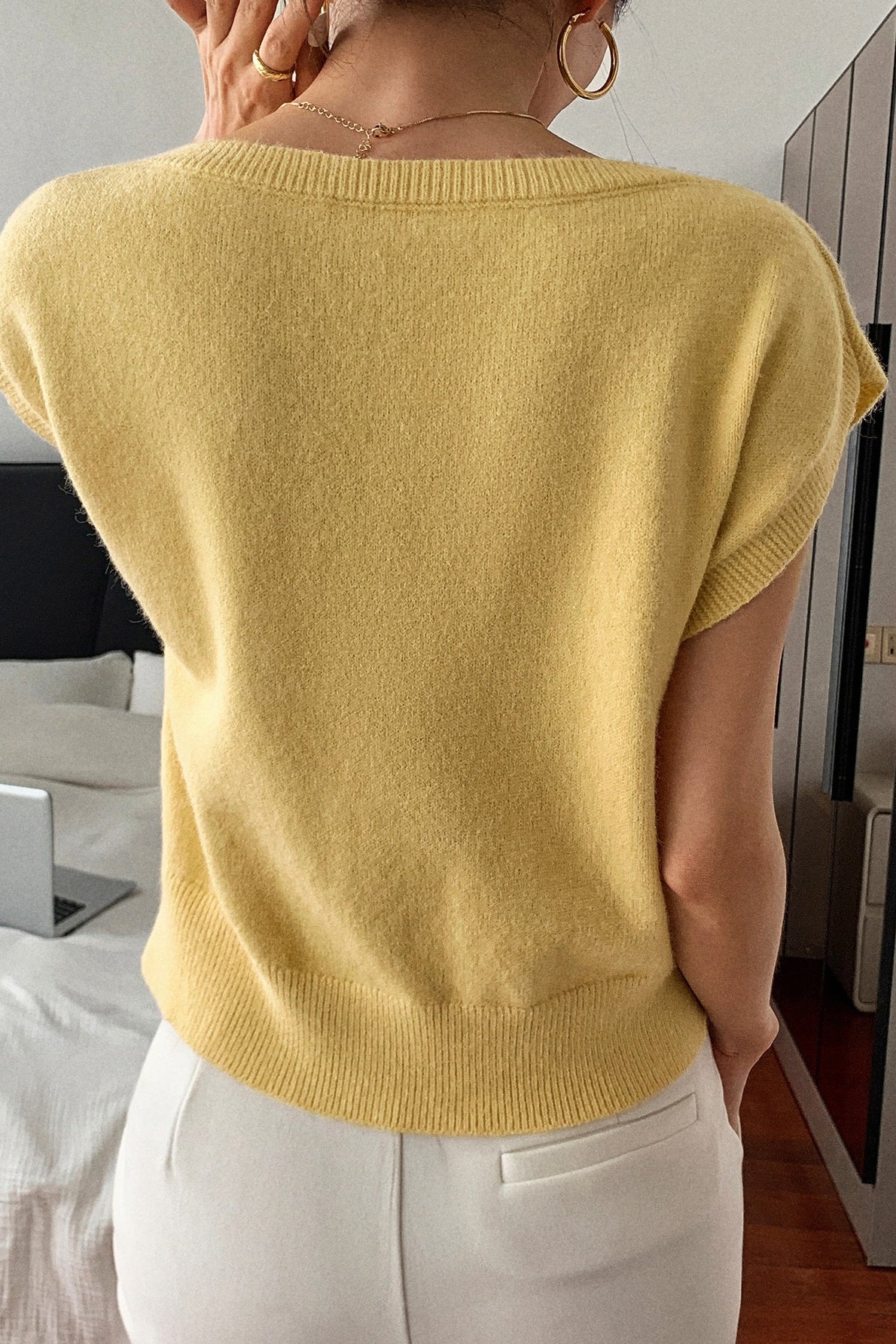Casual Short Sleeve Minimal Sweater