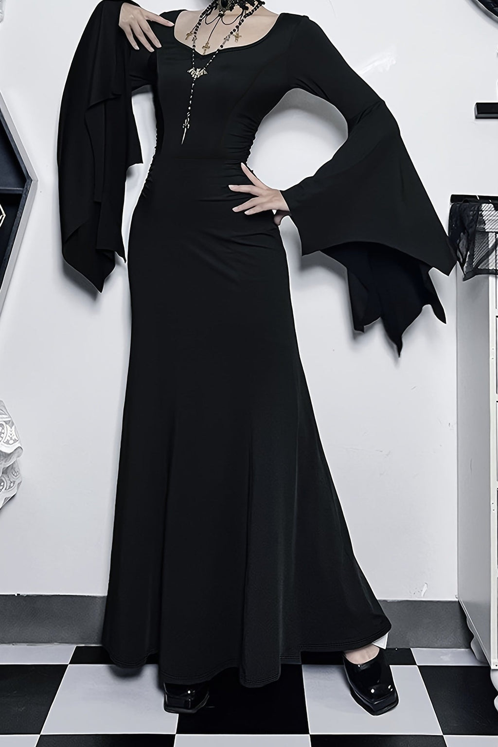 Batwing Slimline Gothic Dress