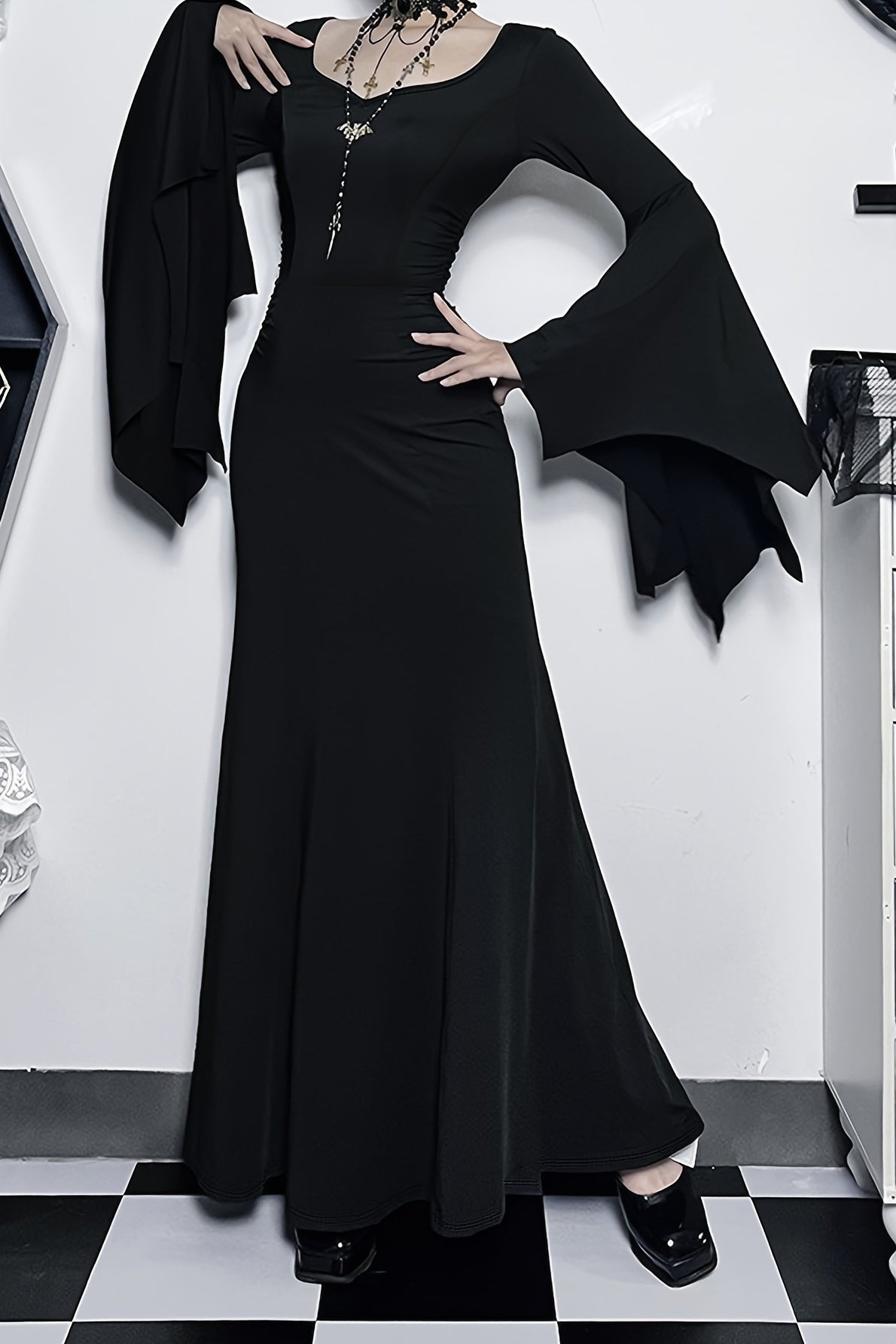 Batwing Slimline Gothic Dress