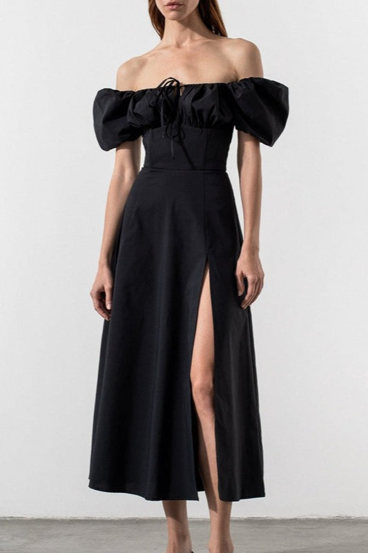 Tied Strap Split Hem Maxi Dress
