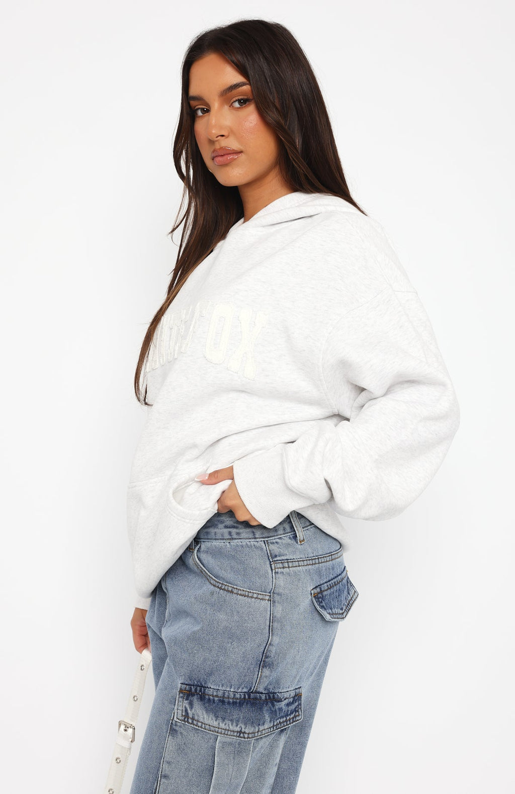 Shout Out Oversized Grey Marle Hoodie