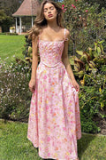 Spliced Tube Sweet Floral Dress