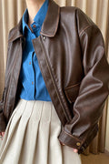 Retro Modern Oversized Leather Coat
