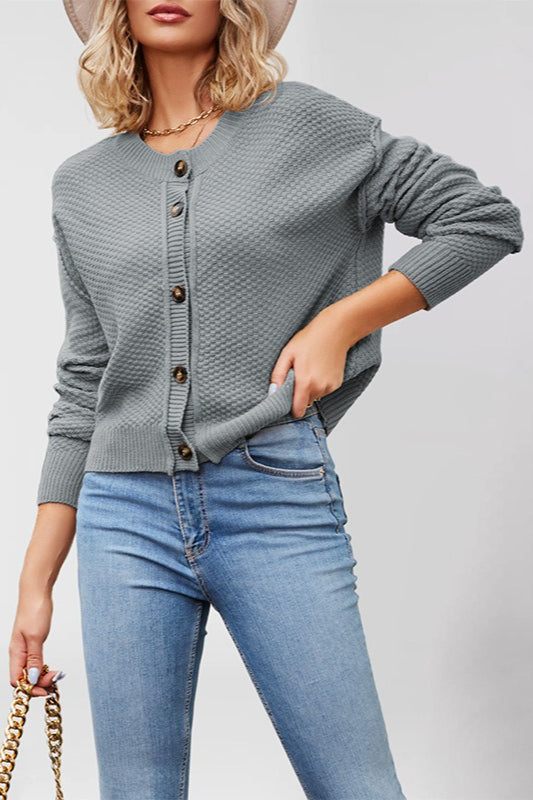Single Button Knitted Sweater
