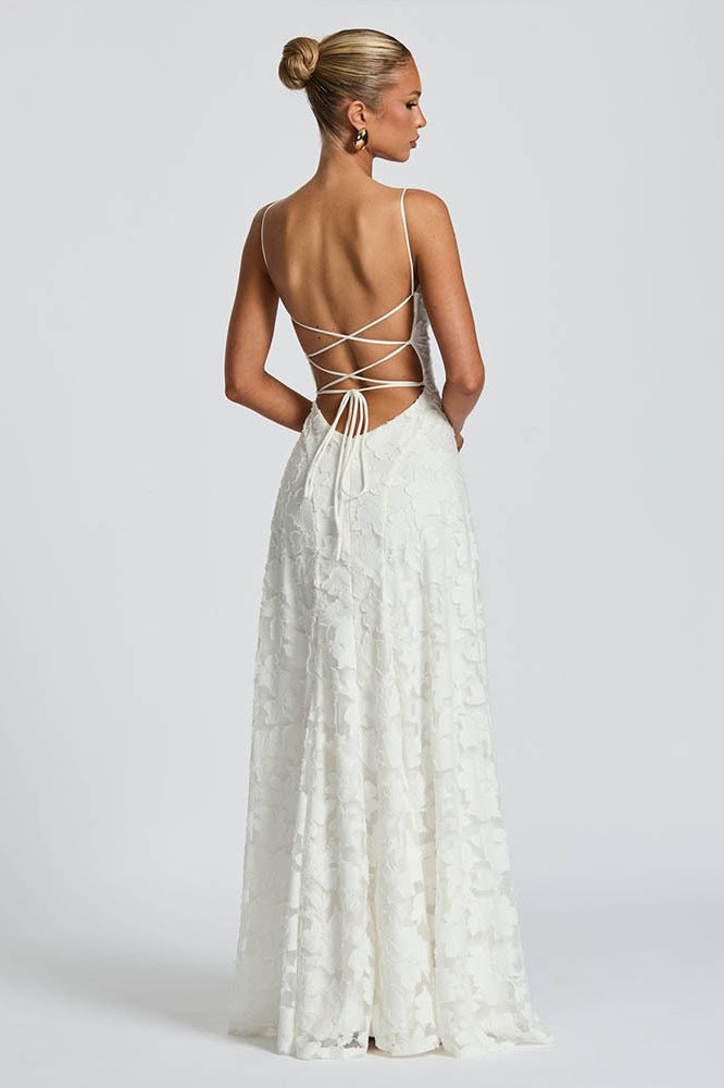 Chiffon Open Back Elegant Maxi Dress