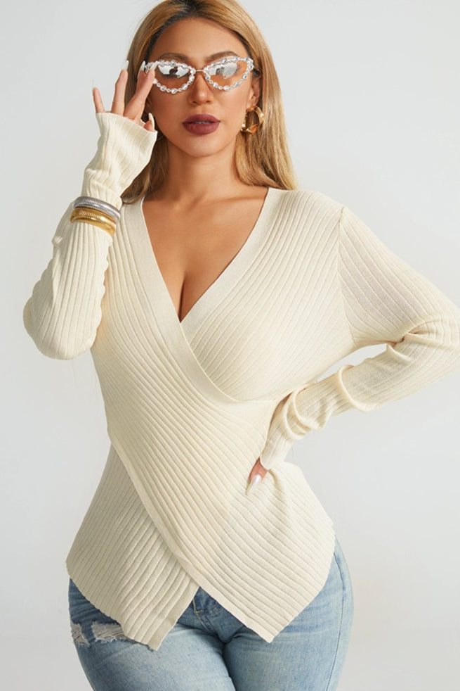 Autumn Asymmetric Knit Sweater