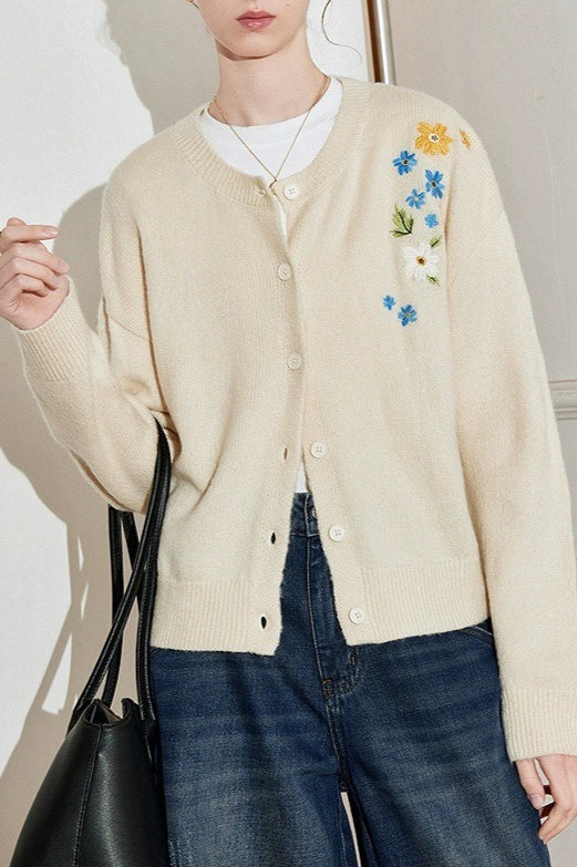 Floral Embroidery Knit Sweater