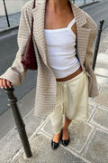 Chic Vintage Checked Business Blazer Coat
