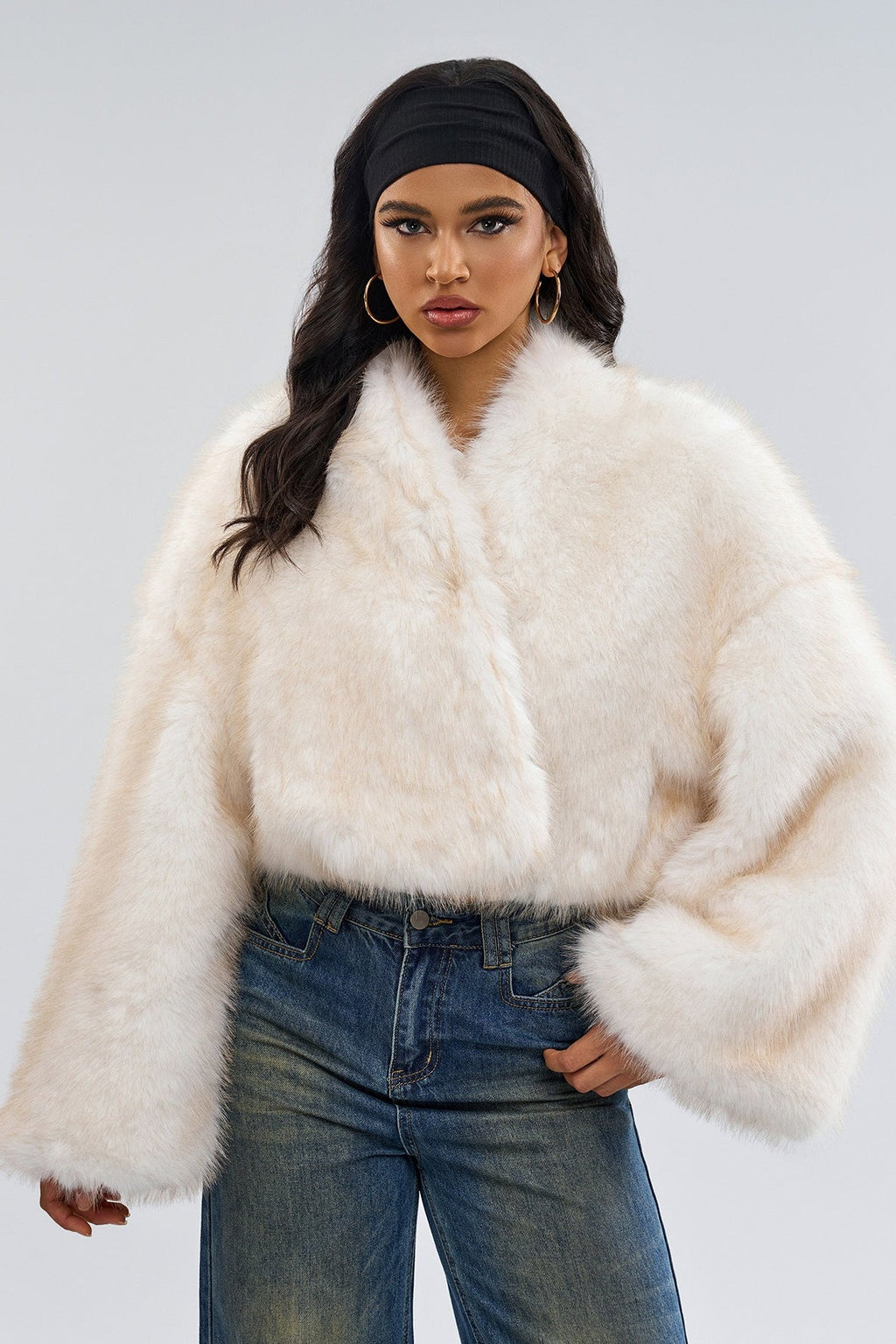 Retro Faux Fur Mini Coat