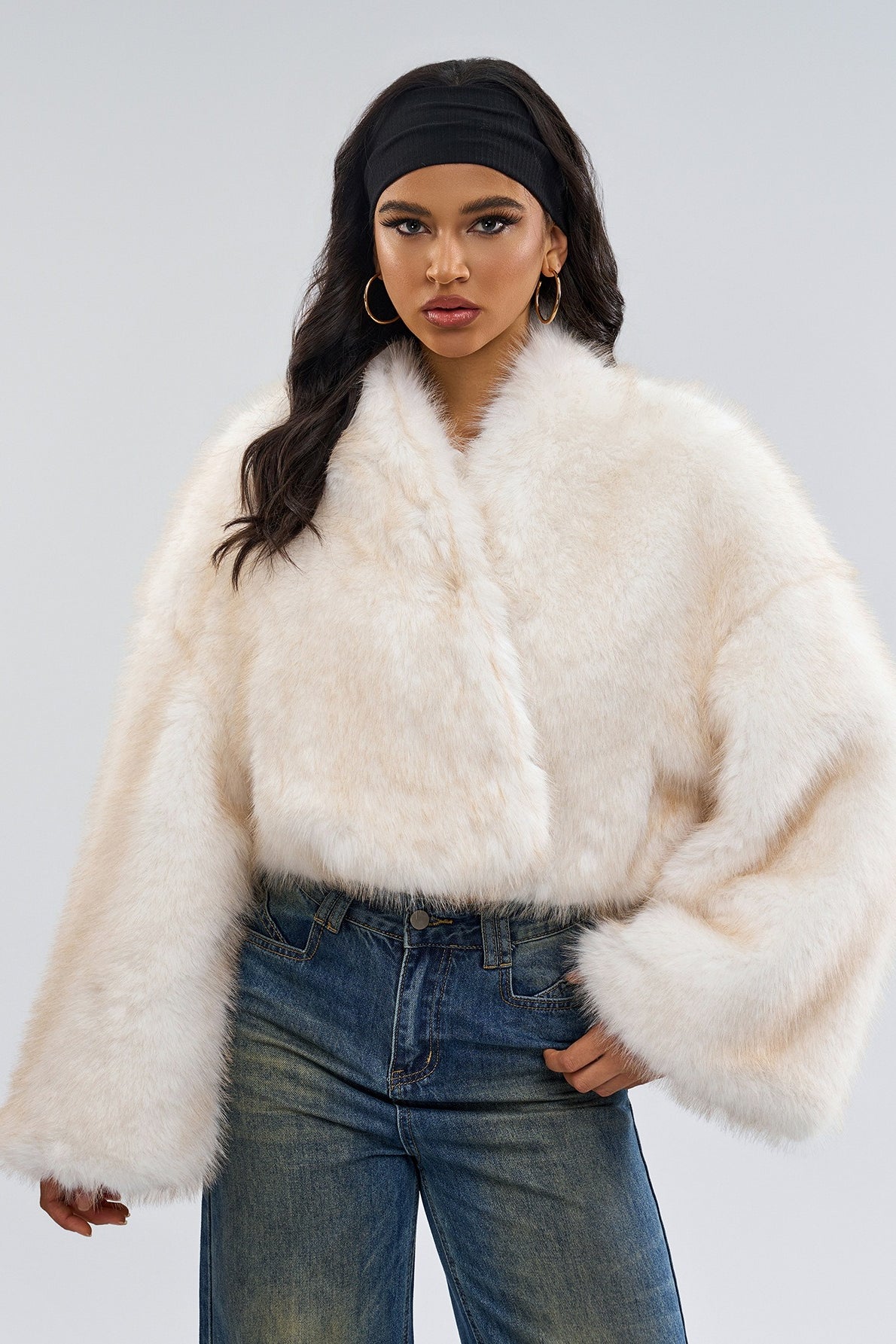 Retro Faux Fur Mini Coat