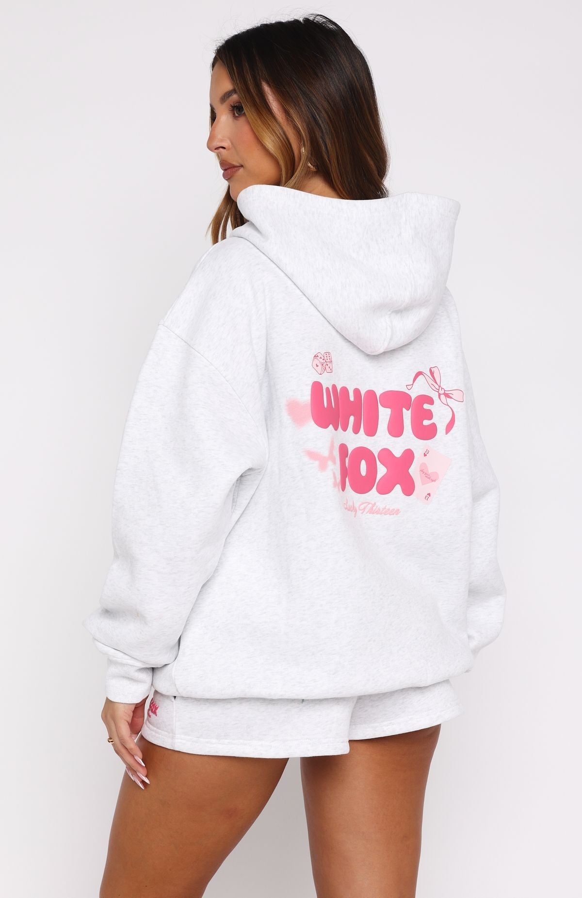 Lucky Thirteen Stephanie Oversized Grey Marle Hoodie