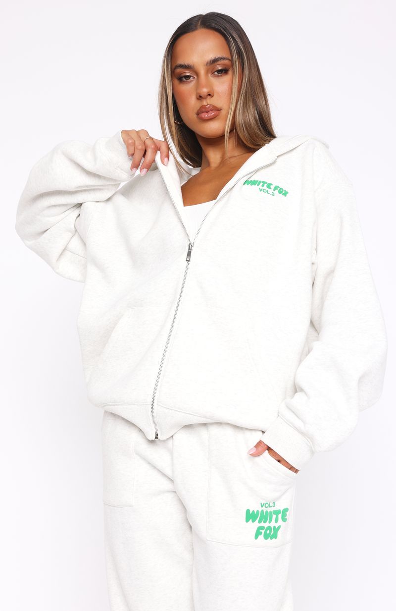 Offstage Zip Front Glacier Grey Hoodie