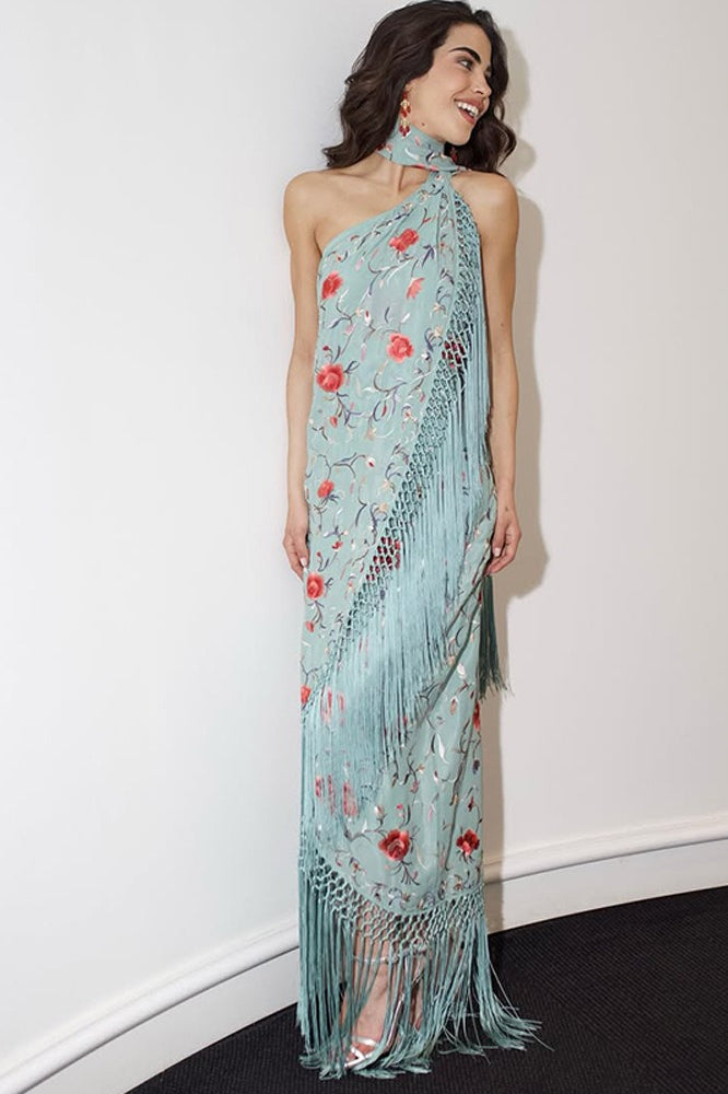 Printed Tassel Sleeveless Backless Floral Dress