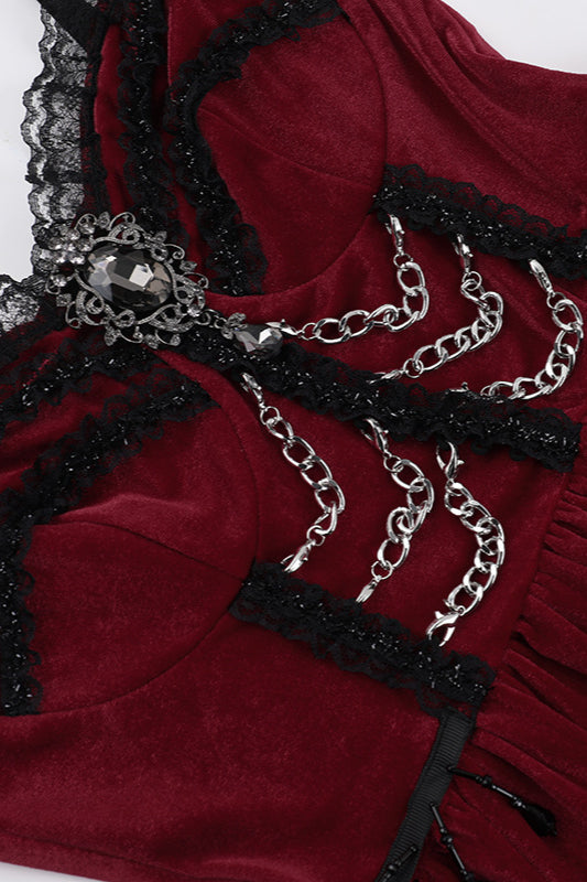 Chain Lace A-Line Gothic Dress