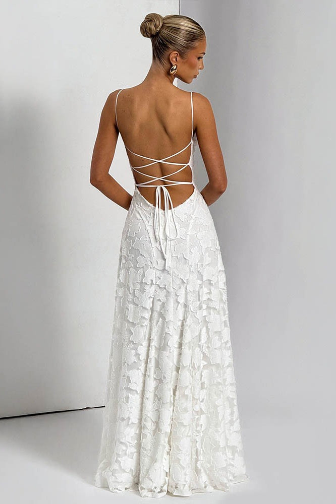 Chiffon Open Back Elegant Maxi Dress