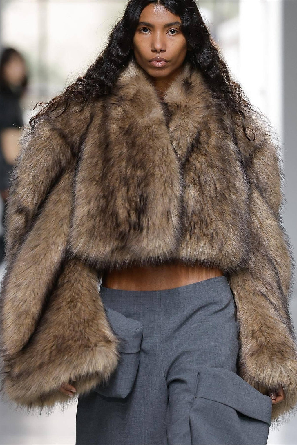 Retro Faux Fur Mini Coat