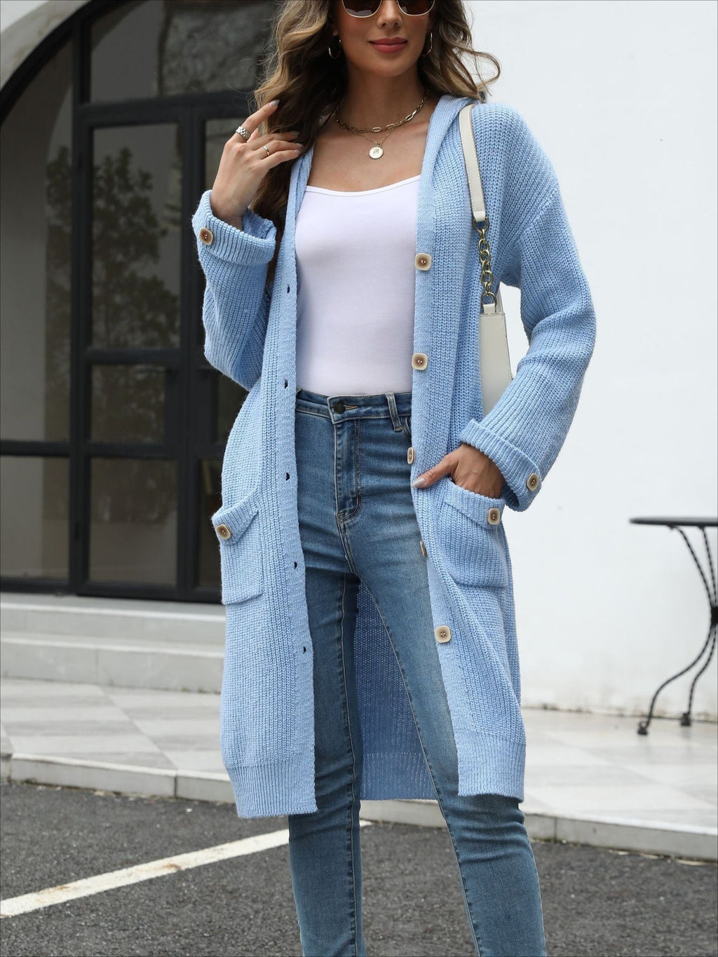 V-Neck Relaxed Knit Cardigan