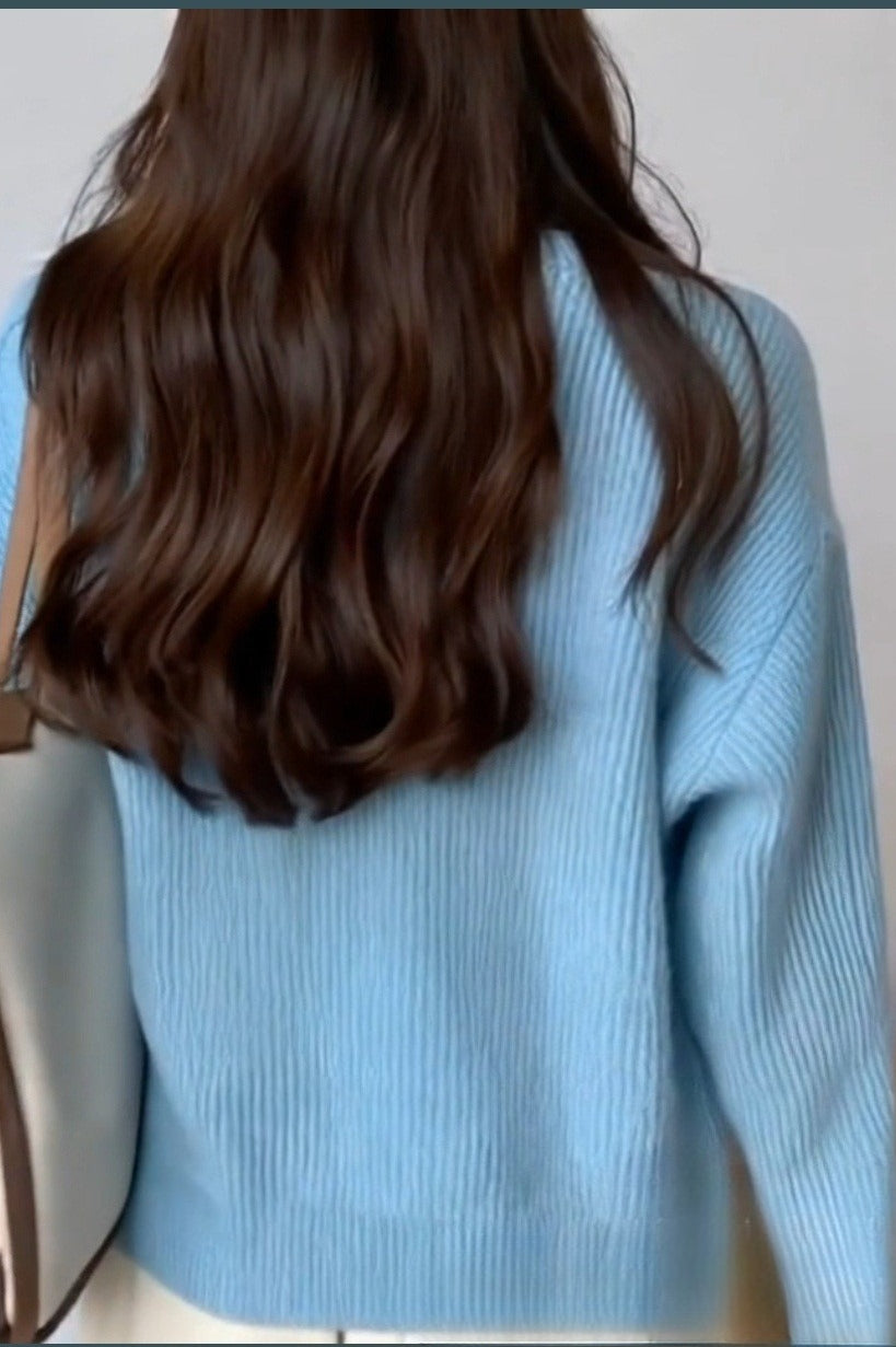 Relaxed High Neck Sweater