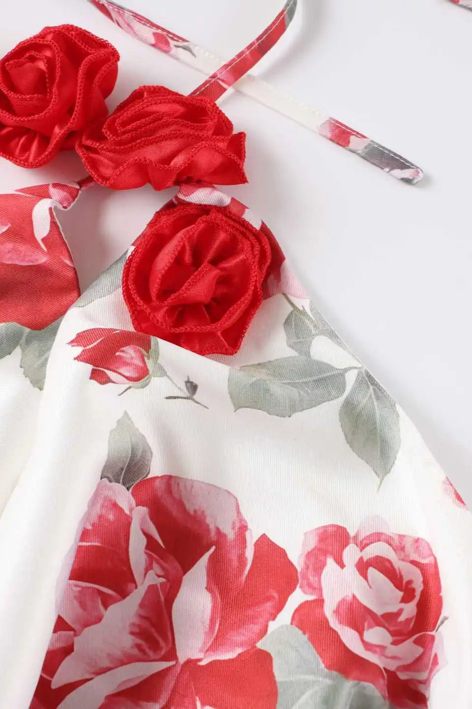 Rose Halter Shoulder Floral Dress
