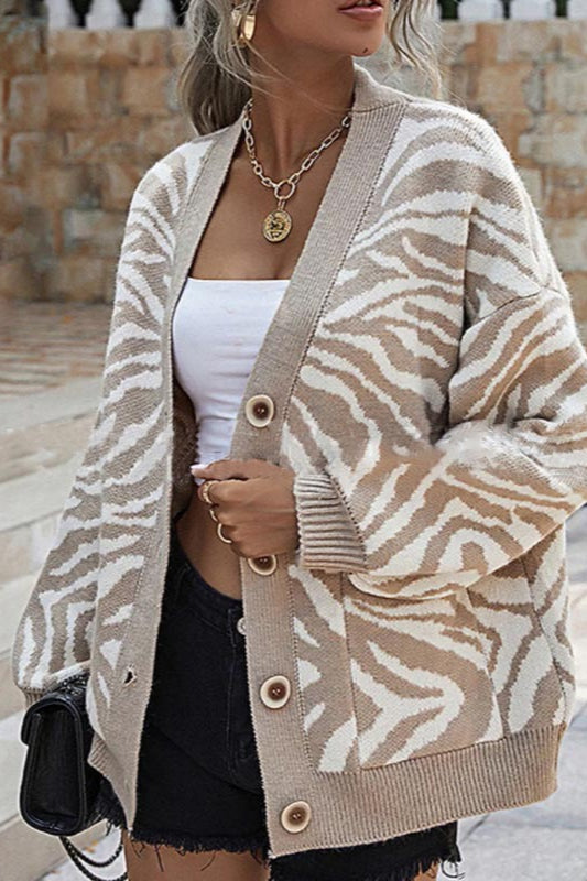 Casual Knit Animal Look Cardigan