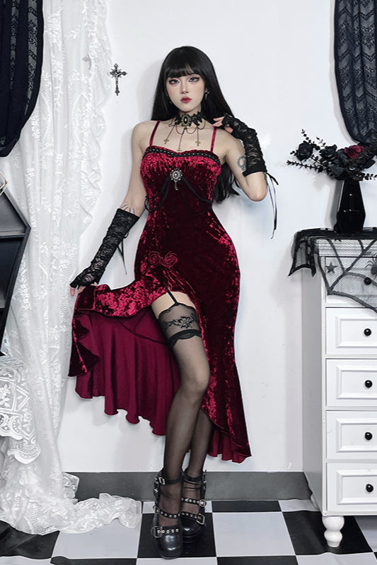 Graceful Ruffled Gothic Dress