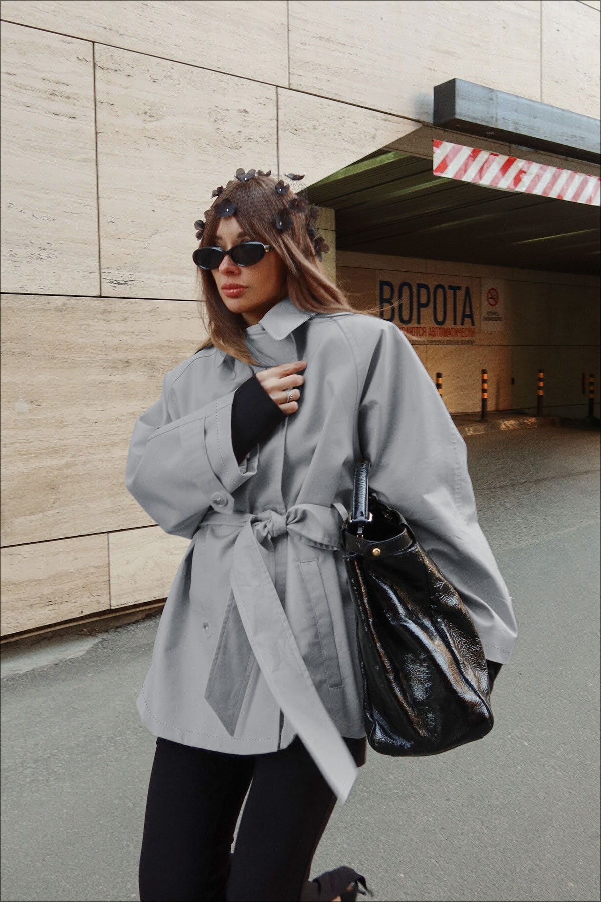 Retro Casual Belted Trench Coat