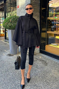 Elegant Stand Collar Belted Premium Coat
