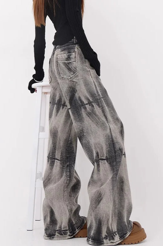 Tie-Dye Loose Straight Leg Jean