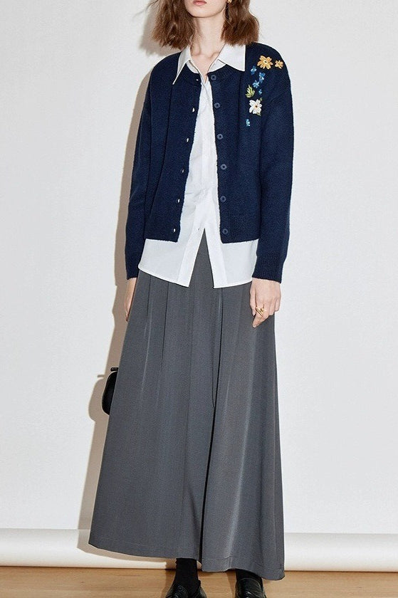 Floral Embroidery Knit Sweater