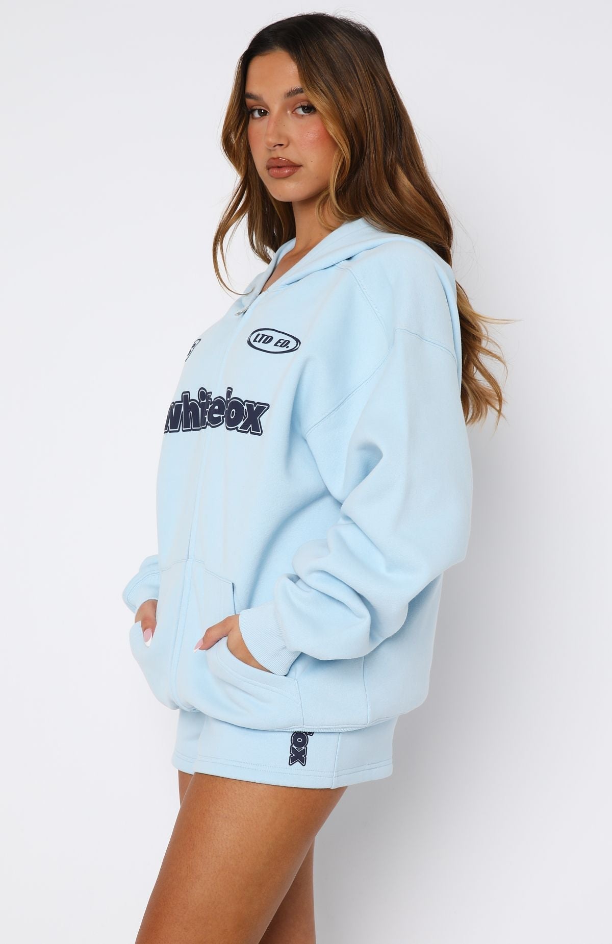Ready To Go Zip Baby Blue Hoodie