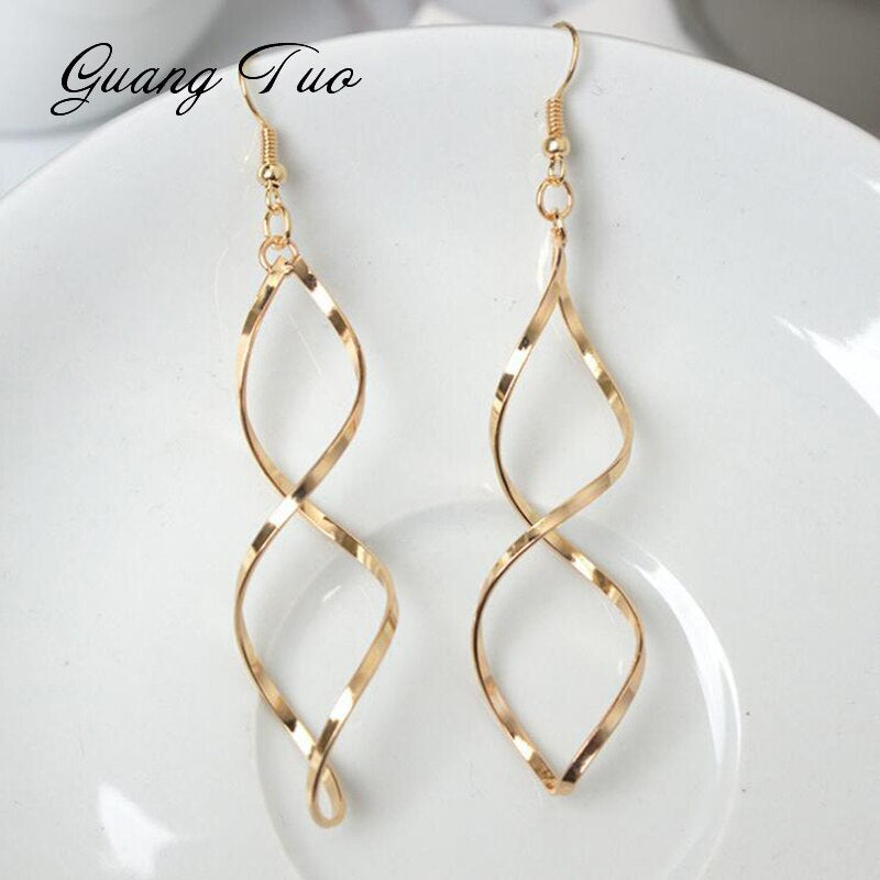 Spiral Dangle Metal Earring