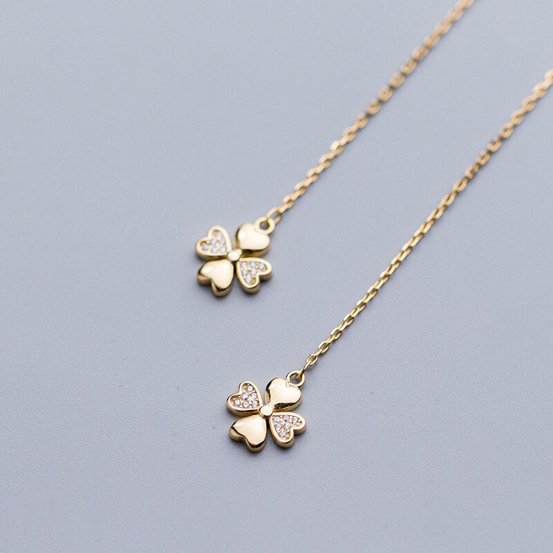 Four Leaf Clover Threader Earring