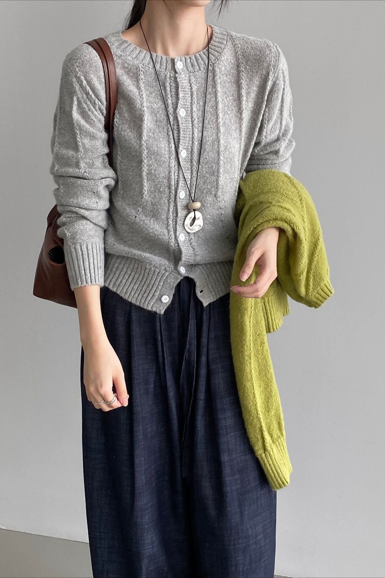 Elegant Wool Knit Cardigan