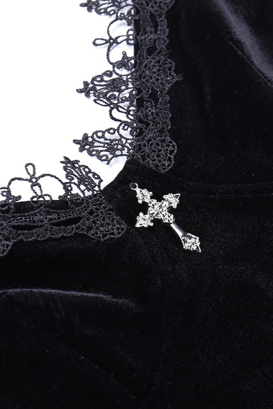 Dim Spliced Gothic Dress