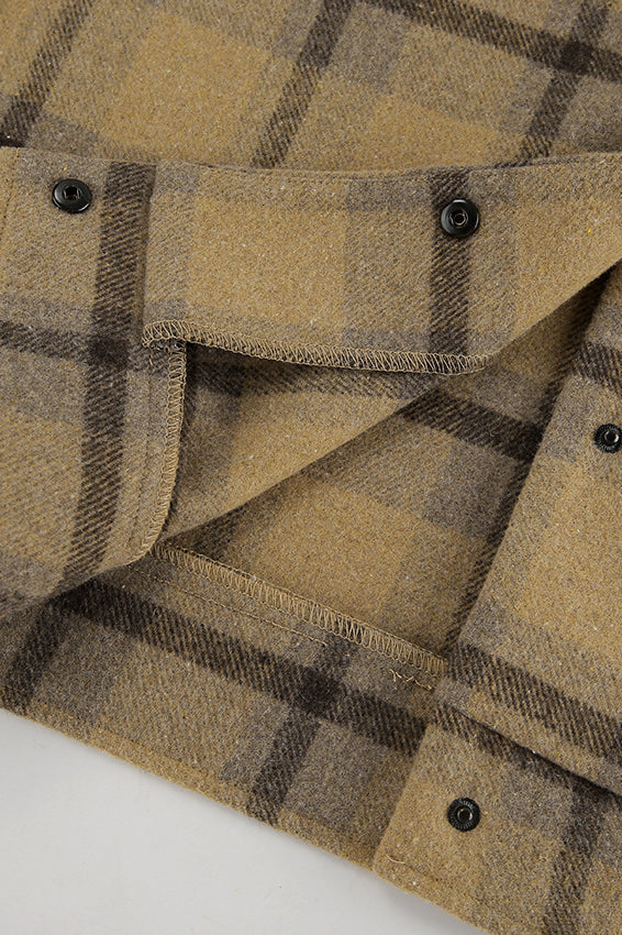 Vintage Loose Checked Wool Coat