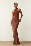 Cutout Sleeveless Fitted Maxi Dress