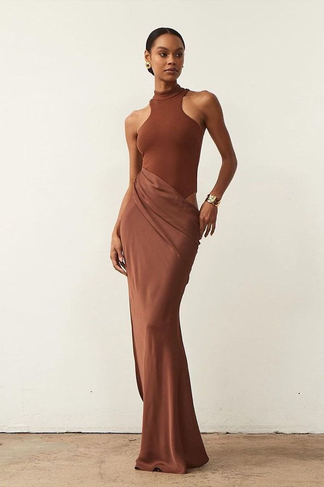 Cutout Sleeveless Fitted Maxi Dress