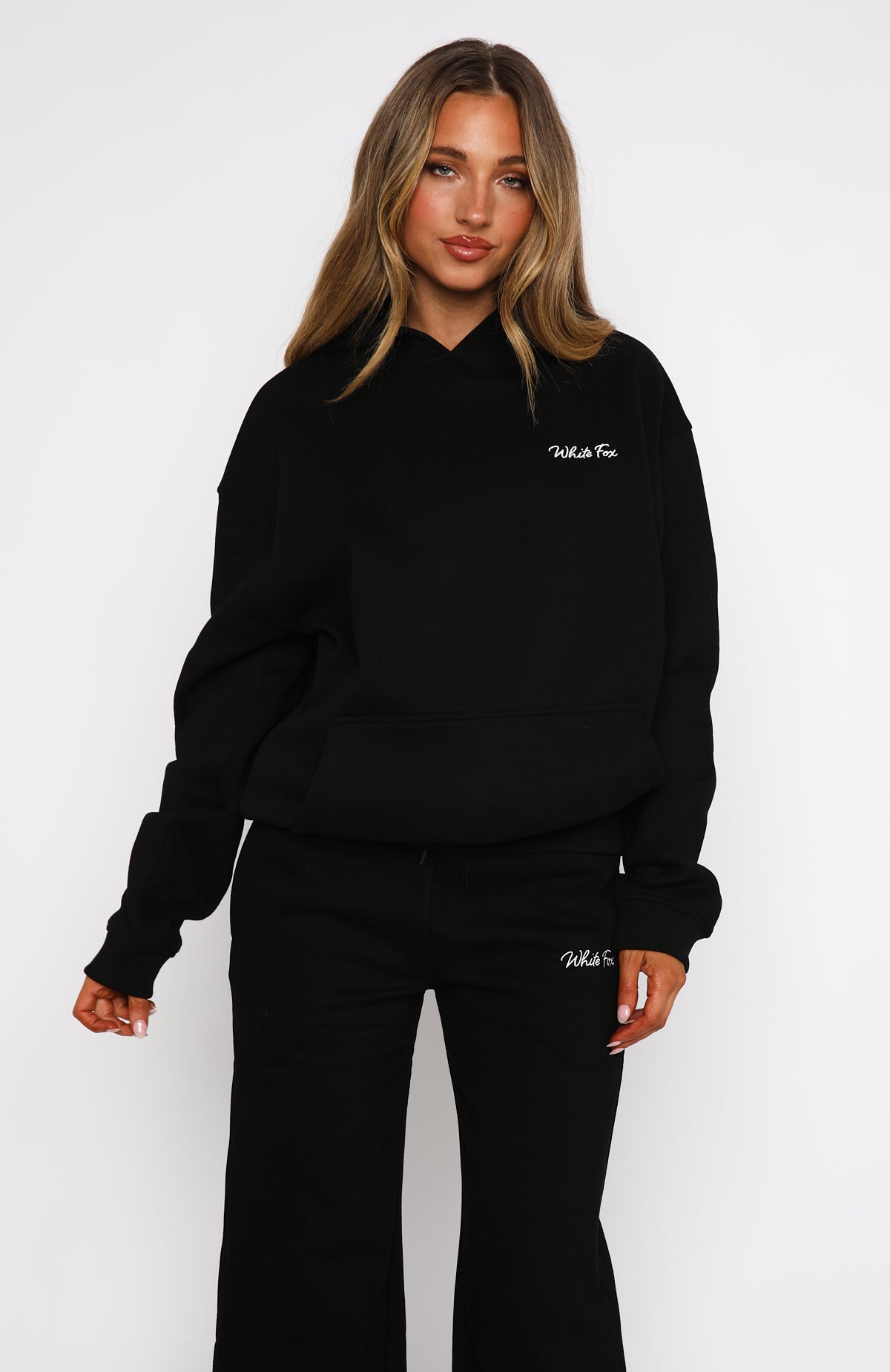 Match Words Oversized Black Hoodie